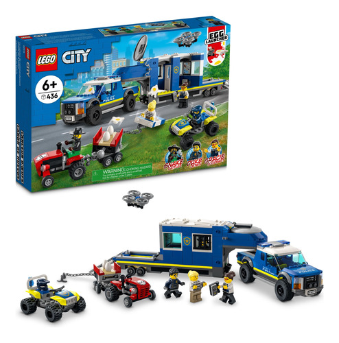 Lego City Police Mobile Command Truck Toy, 60315 Con Remolqu