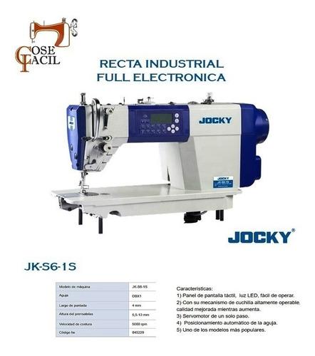 Imagen 1 de 1 de Maquina De Coser Recta Industrial Full Electronica Jocky