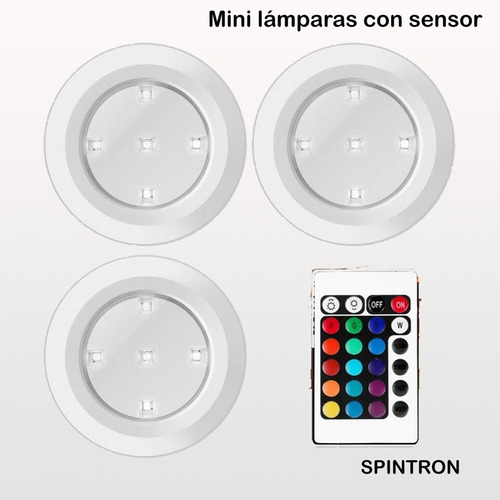 Set 3 Mini-lampara Led Portatil C/control Remoto Spintron