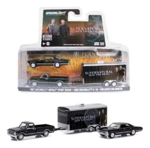 Miniatura Greenligth Supernatural Chevrolet Impala C10 Preto