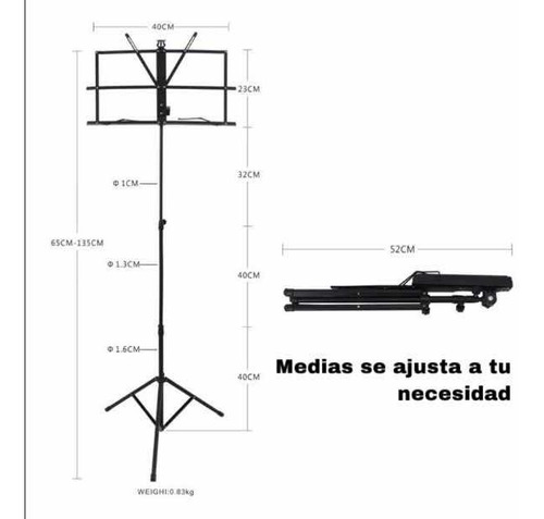 Atril De Partituras Plegable Importado