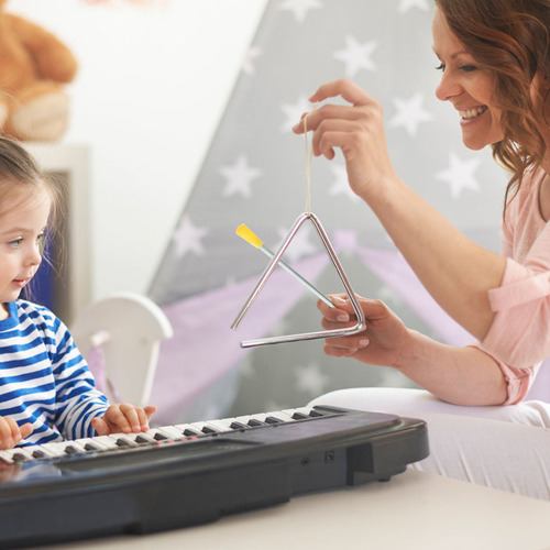 Set De 8 Instrumentos De Triángulo Rítmico Para Niños Con Ma