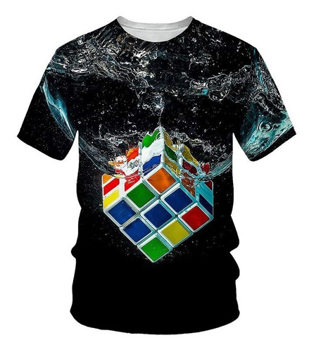 Nueva Camiseta Con Estampado 3d Del Cubo De Rubik A La Moda