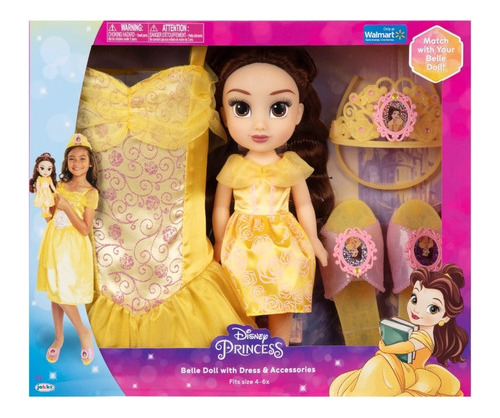 Muñeca Disney Princesa Bella Y Disfraz Para Niña