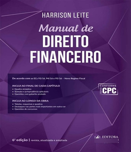 Manual De Direito Financeiro - 06 Ed, De Leite, Harrison. Editora Juspodivm, Capa Mole Em Português