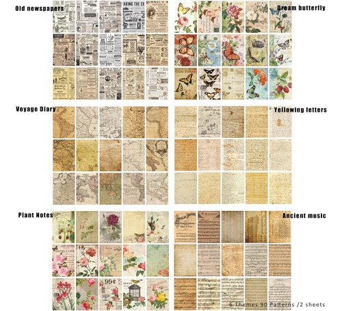 240 Hojas De Material De Collage Clásico Diy Álbum De...