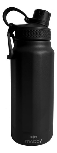 Botella Deportiva Termo Térmico Mobby 750ml Acero Inoxidable Color Negro