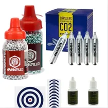 Comprar Kit 25 Cilindros Co2 12g + 3000 Esferas Aço 4,5mm + 2 Oléos
