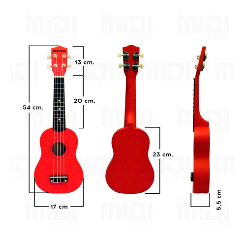 Imagen 4 de 9 de Ukelele Soprano Midiplus Madera Varios Colores + Funda
