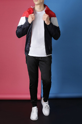 Imagen 2 de 2 de Campera Bomber Rompeviento C/capucha Hombre No End 38452