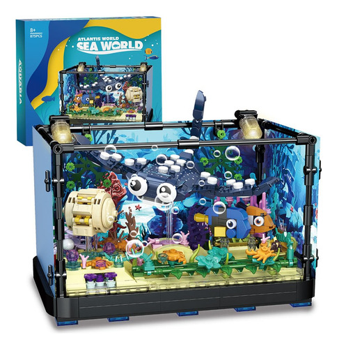 Juego De Bloques De Construcción Riceblock Fish Tank 875
