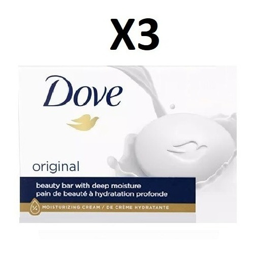 Jabón Dove Barra Fragancia Original Pack 3 Unds