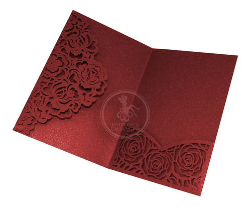 20 Invitaciones Sobre Corte Laser 13x18cm Trifold V 1318-087