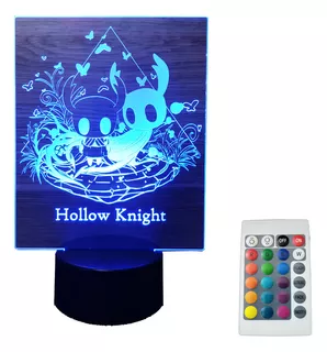 Lampara Ilusión 3d Hollow Knight Personalizada Con Tu Nombre