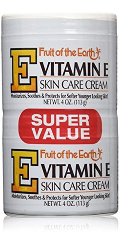 Fruta De La Tierra Vitamin-e Crema 4 oz. + 4 oz. Jar (, 6 un