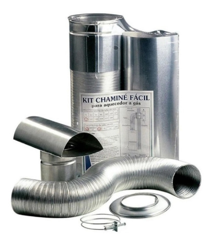 Kit Chaminé 60mm P/ Aquecedor Gás 1,50m Alumínio Westaflex