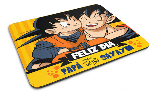 Mouse Pad Feliz Dia Papá Sayayin, Goku, Para Regalo