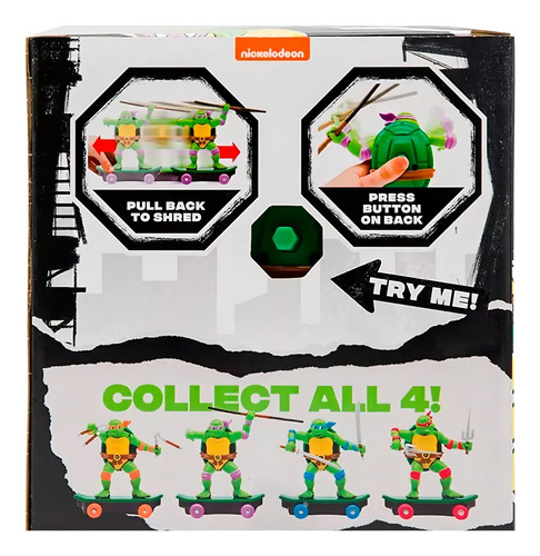 Figura Tortuga Ninja Funrise Con Skate De 5 Donatello