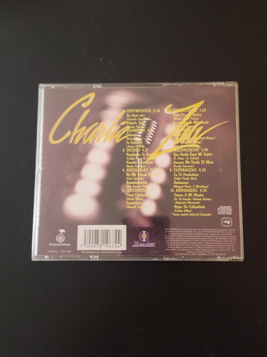 Cd Charlie Zaa Sentimientos (Usado)