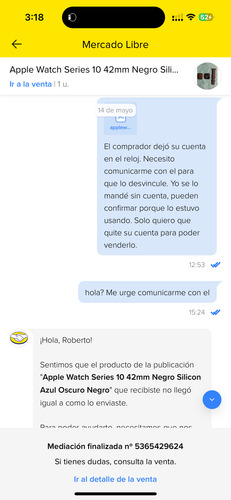 Apple Watch Series 10 Para Piezas Negro Silicon Azul Oscuro Negro (Usado)