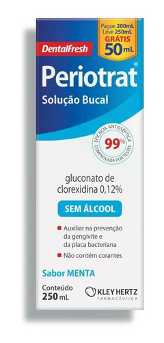 Antisséptico Bucal Sem Álcool Periotrat 250ml Dentalfresh