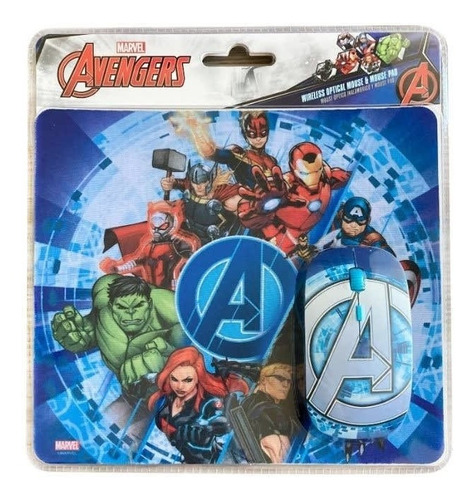 Kit Mouse Inalambrico Y Mouse Pad Avengers 2