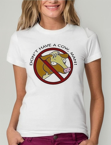 Polera Vegan Don't Have A Cow Man Simpons Apu Lisa