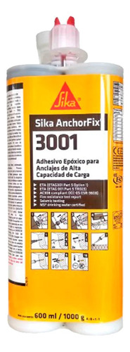 Anchaje Epóxico Estructural Sika Anchorfix 3001  600 Ml