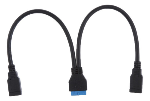 Usb 3.0 Motherboard De 20 Pines Hembra A 2 Conectores