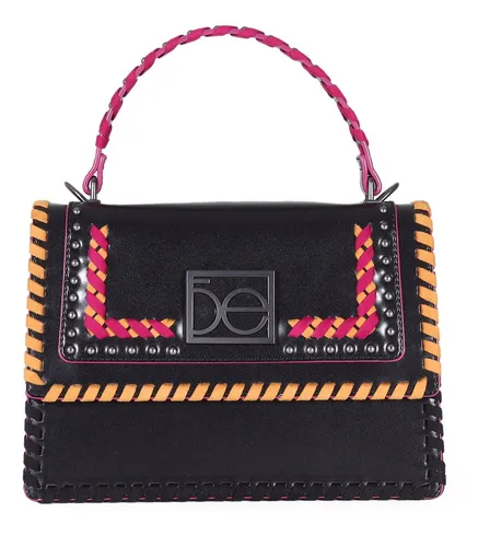 Bolsa Briefcase Para Mujer Cloe Suede Detalle Flor Color Negro