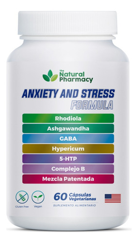 Anxiety And Stress Ashwagandha Teanina Hierba San Juán 5-htp Natural