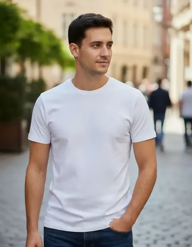 Camiseta Masculina  Básica Slim Algodão  Ogochi