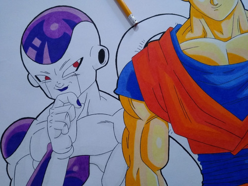 Dibujo Hecho A Mano 50x65 Cm (goku, Vegeta Y Freezer) | MercadoLibre Dibujo Hecho A Mano 50x65 Cm (goku, Vegeta Y Freezer) | MercadoLibre