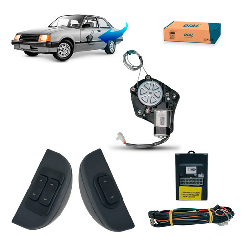 Kit Vidro Elétrico Chevette Com Quebra Vento Sensorizado