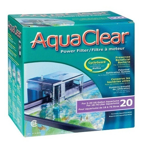 Filtro De Cascada Aquaclear 20 P/acuarios De 20 A 76 Litros
