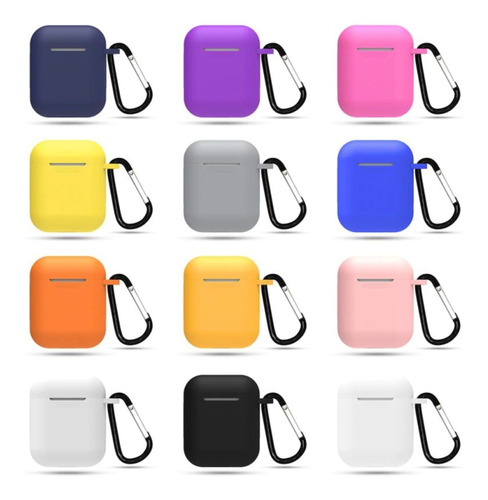 Funda Protector AirPods Case Silicon Con Gancho