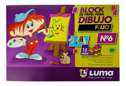 Block De Dibujo Luma N° 6 Fluo X 15 Hojas