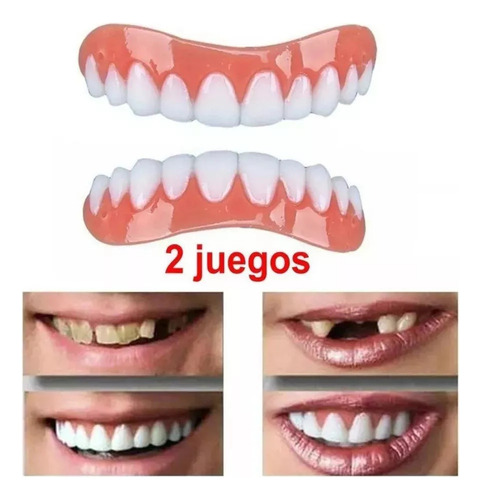 / Nuevo 2juegos De Dentaduras Postizas De Silicona