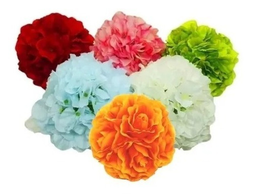 Topiario X10 En 15 Cm Esfera Decorativa Flores Tela Souvenir