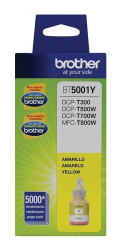 Imagen 3 de 3 de Botella De Tinta Brother Bt5001y Amarillo 5,000 Paginas