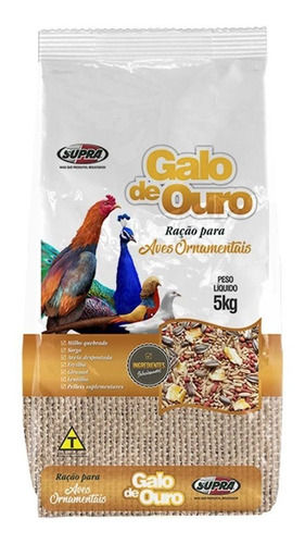 Kit 2 Rações Galo De Ouro Supra Para Aves Ornamentais 5kg