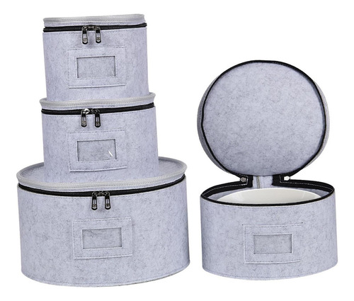 Juego De 4 Cajas De Almacenamiento De Porcelana Para Platos,