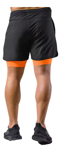 Short Gym Hombre Deportivo 2 En 1 Bolsa Celular Moda Lyft
