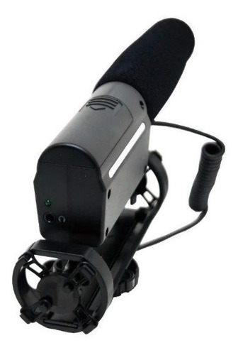 Microfone Direcional Condensador Para Câmeras Gk-sm10 Greika Cor Preto