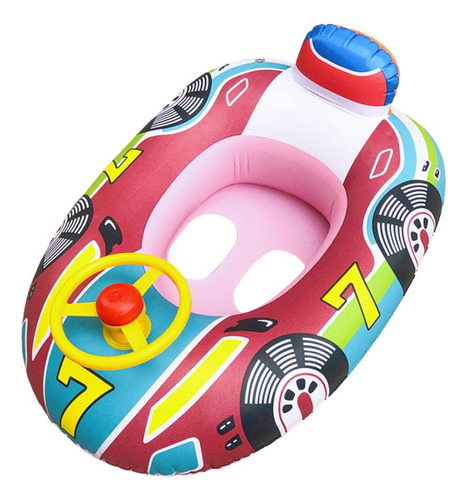 Flotador Bote Inflable Carro Con Volante Piscina Niño Bebe