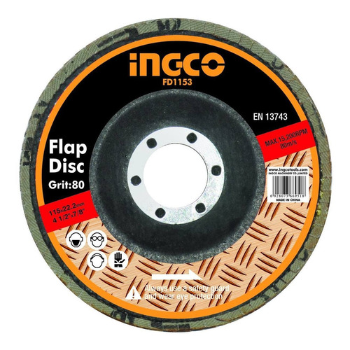 Ff Disco Desbaste Flap 4 ½'' Amoladora Grano 40 Ingco Fd1151