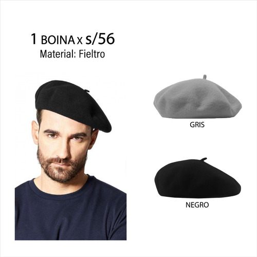 Boina Francesa Sombrero Lana Mujer Hombre Unisex V03 Mr.bou