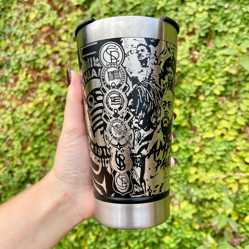 Copo Térmico Corinthians Personalização Em 360 Graus 473 Ml