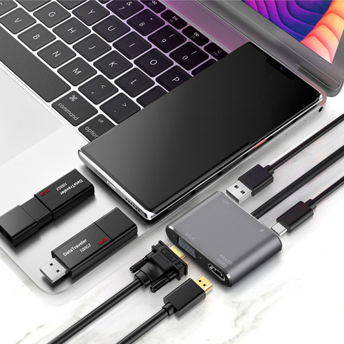 Adaptador Tipo C Adaptador Usb Concentrador De Cargador 4 En
