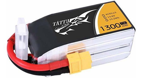 Tattu 4s 1300mah Li-po Batería 14.8v 75c Paquete Con Xt60 En